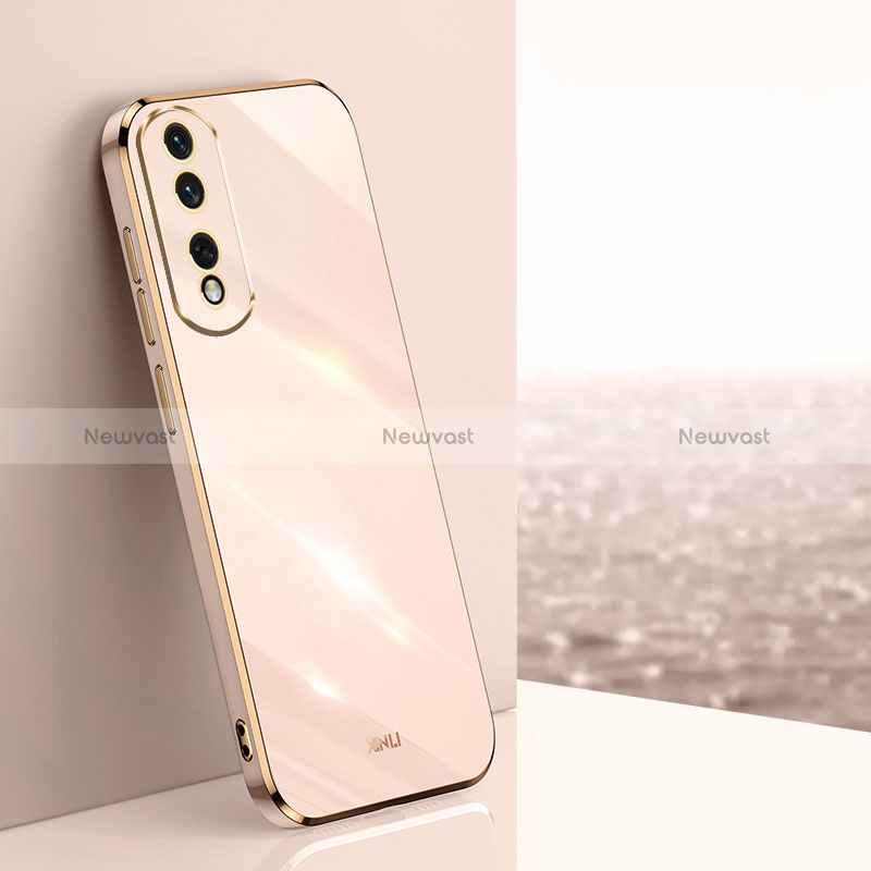 Ultra-thin Silicone Gel Soft Case Cover XL1 for Huawei Honor 80 Pro 5G Rose Gold