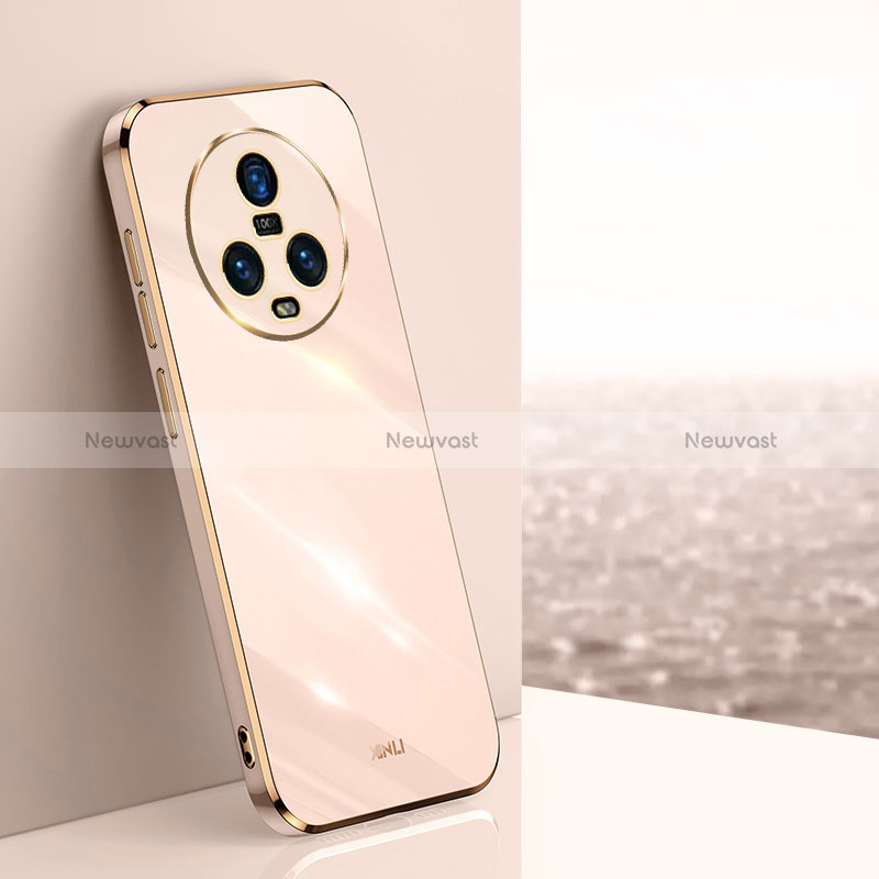 Ultra-thin Silicone Gel Soft Case Cover XL1 for Huawei Honor Magic5 5G Rose Gold