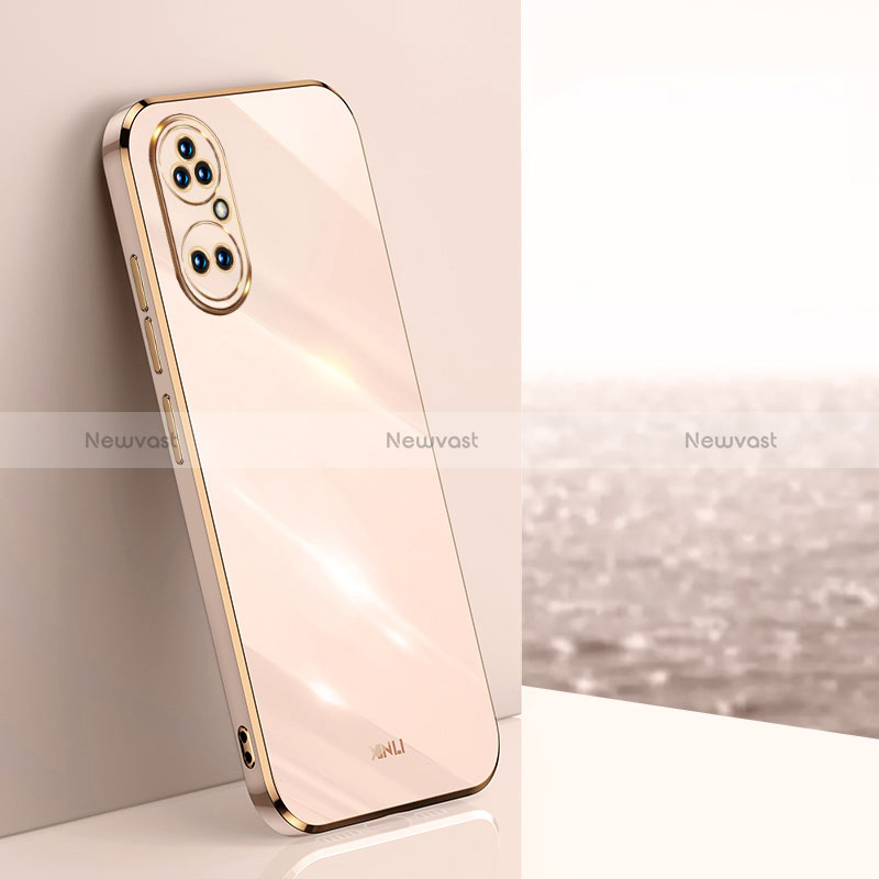 Ultra-thin Silicone Gel Soft Case Cover XL1 for Huawei P50e Rose Gold