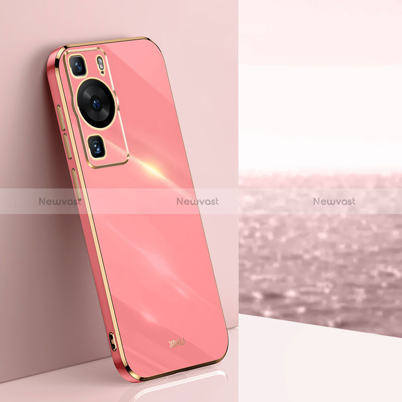 Ultra-thin Silicone Gel Soft Case Cover XL1 for Huawei P60 Pro Hot Pink