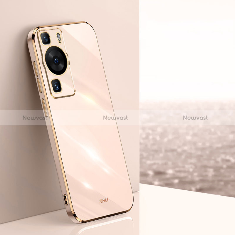 Ultra-thin Silicone Gel Soft Case Cover XL1 for Huawei P60 Pro Rose Gold