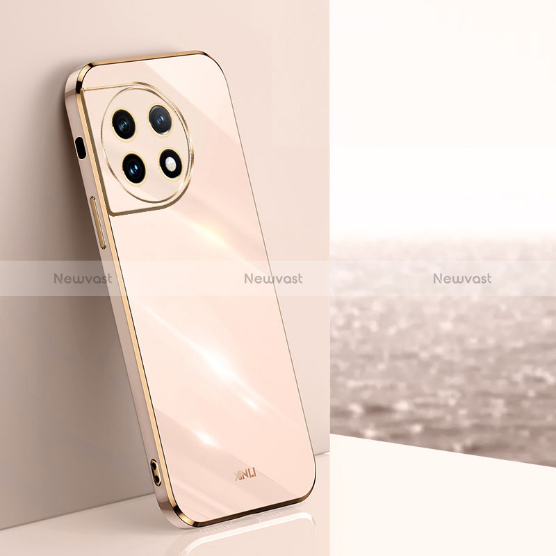 Ultra-thin Silicone Gel Soft Case Cover XL1 for OnePlus Ace 2 5G Rose Gold