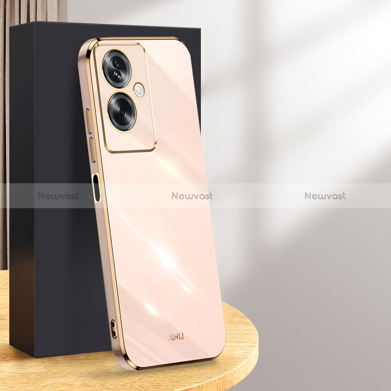 Ultra-thin Silicone Gel Soft Case Cover XL1 for Oppo A79 5G Rose Gold