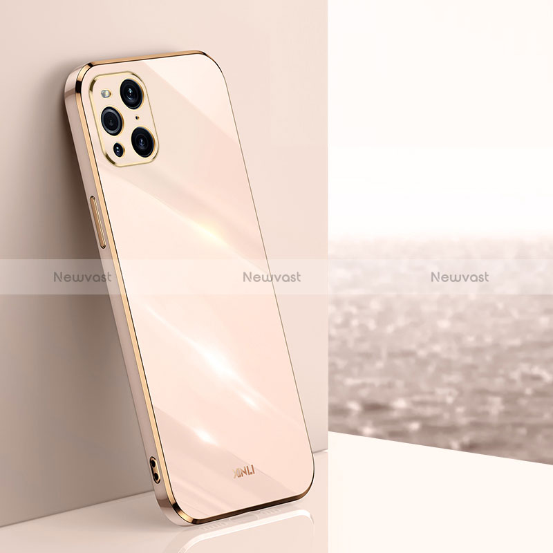 Ultra-thin Silicone Gel Soft Case Cover XL1 for Oppo Find X3 5G Gold