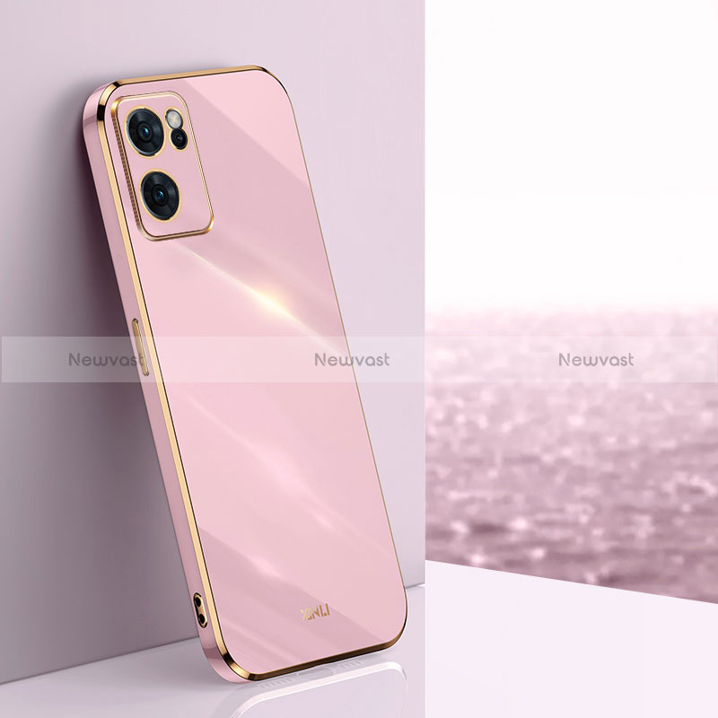 Ultra-thin Silicone Gel Soft Case Cover XL1 for Oppo Find X5 Lite 5G Pink