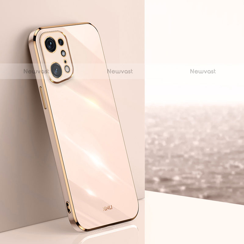 Ultra-thin Silicone Gel Soft Case Cover XL1 for Oppo Find X5 Pro 5G Gold