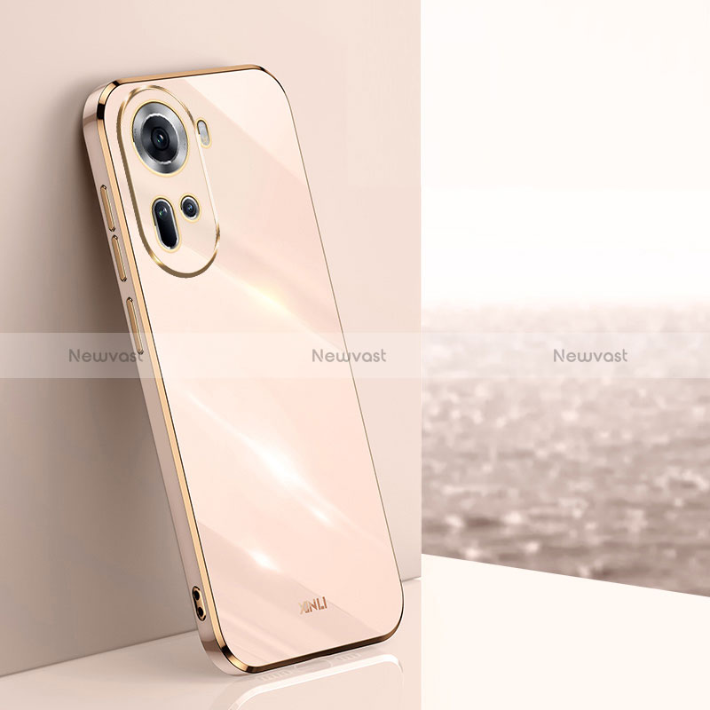 Ultra-thin Silicone Gel Soft Case Cover XL1 for Oppo Reno11 5G Rose Gold