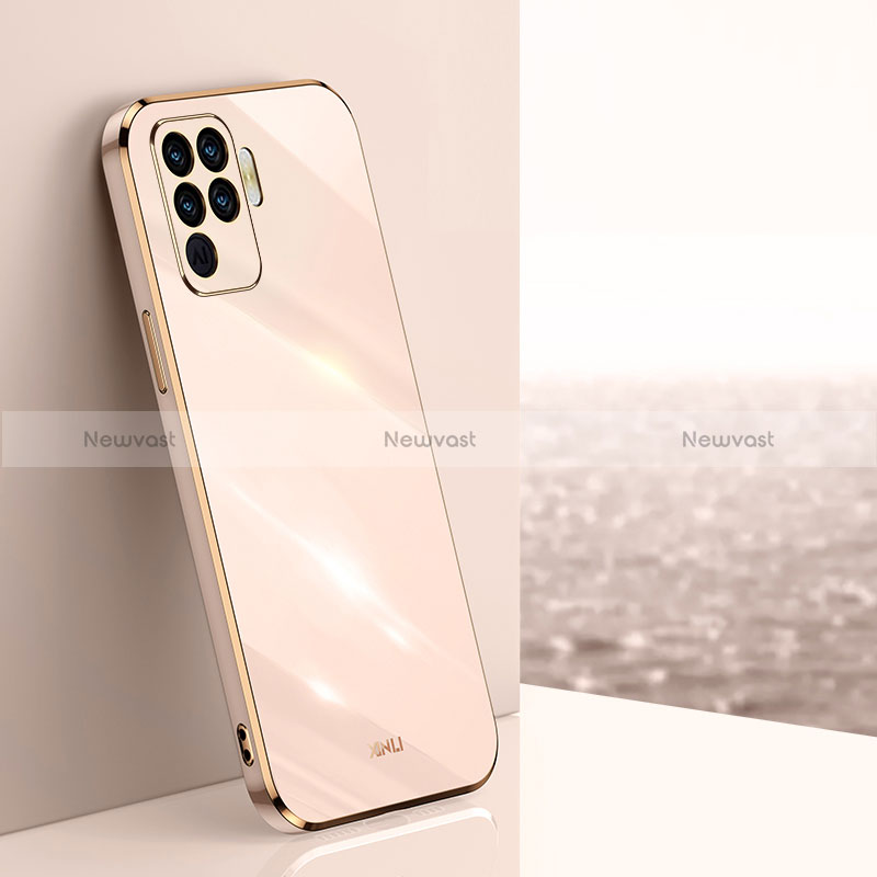 Ultra-thin Silicone Gel Soft Case Cover XL1 for Oppo Reno5 F Gold