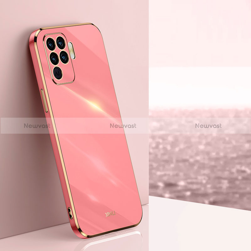 Ultra-thin Silicone Gel Soft Case Cover XL1 for Oppo Reno5 F Hot Pink