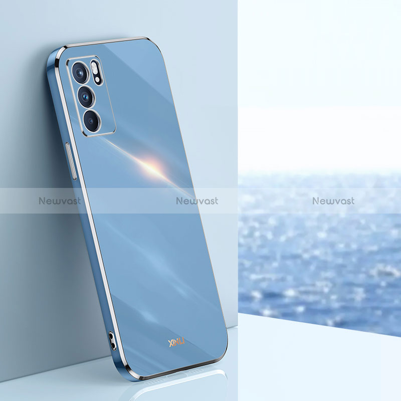 Ultra-thin Silicone Gel Soft Case Cover XL1 for Oppo Reno6 5G Blue