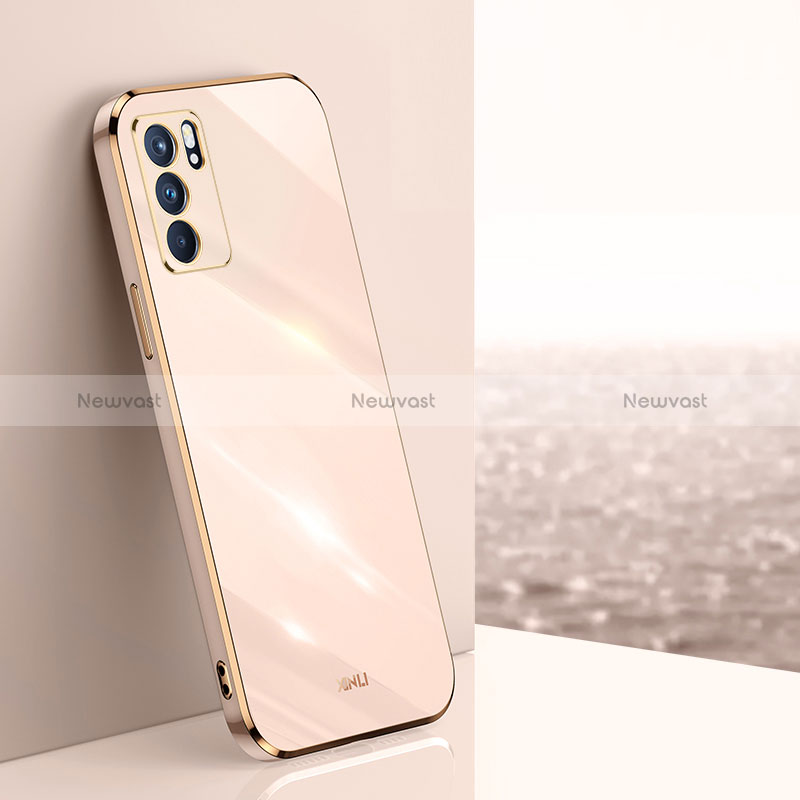 Ultra-thin Silicone Gel Soft Case Cover XL1 for Oppo Reno6 5G Gold