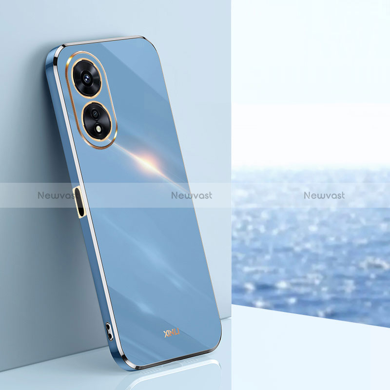 Ultra-thin Silicone Gel Soft Case Cover XL1 for Oppo Reno8 T 5G Blue