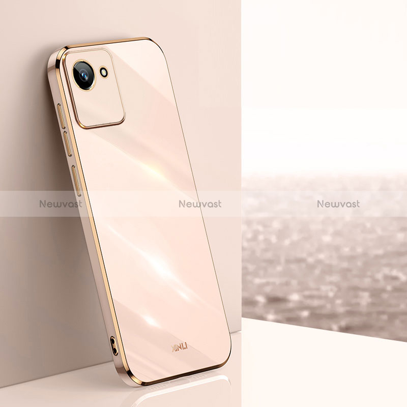 Ultra-thin Silicone Gel Soft Case Cover XL1 for Realme Narzo 50i Prime Rose Gold