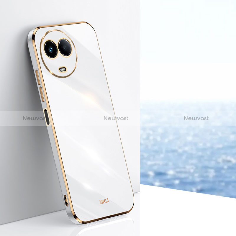 Ultra-thin Silicone Gel Soft Case Cover XL1 for Realme V50s 5G White