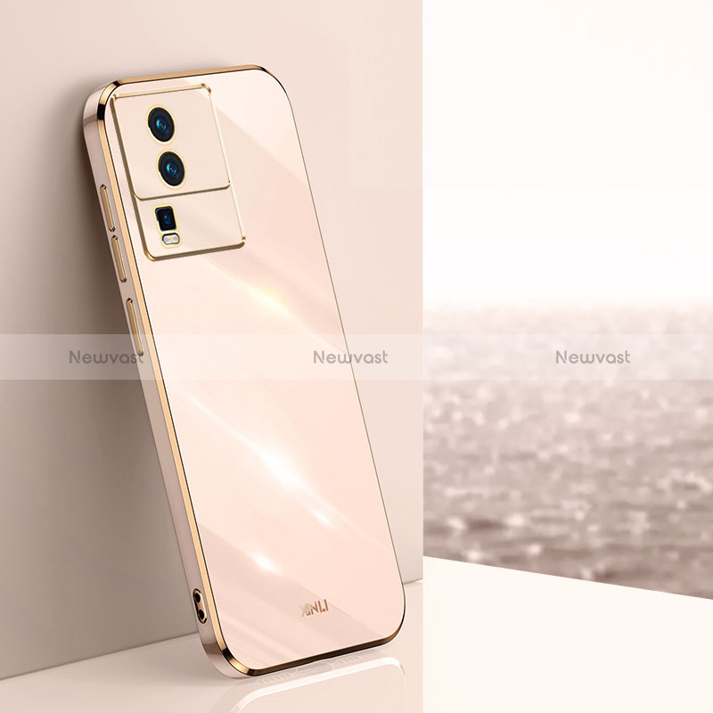 Ultra-thin Silicone Gel Soft Case Cover XL1 for Vivo iQOO Neo7 SE Gold