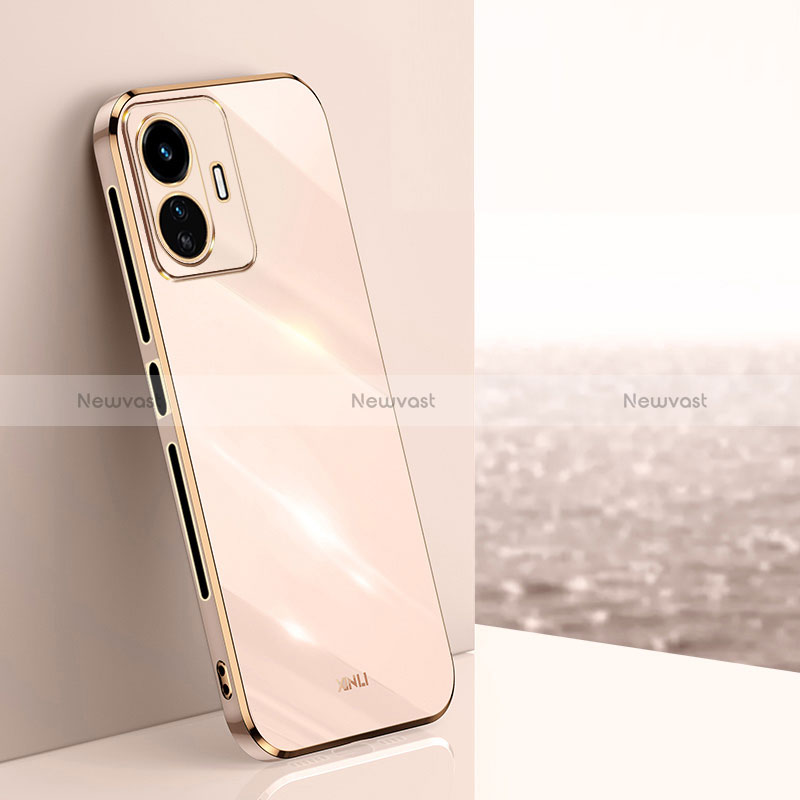 Ultra-thin Silicone Gel Soft Case Cover XL1 for Vivo iQOO Z6 Lite 5G Gold