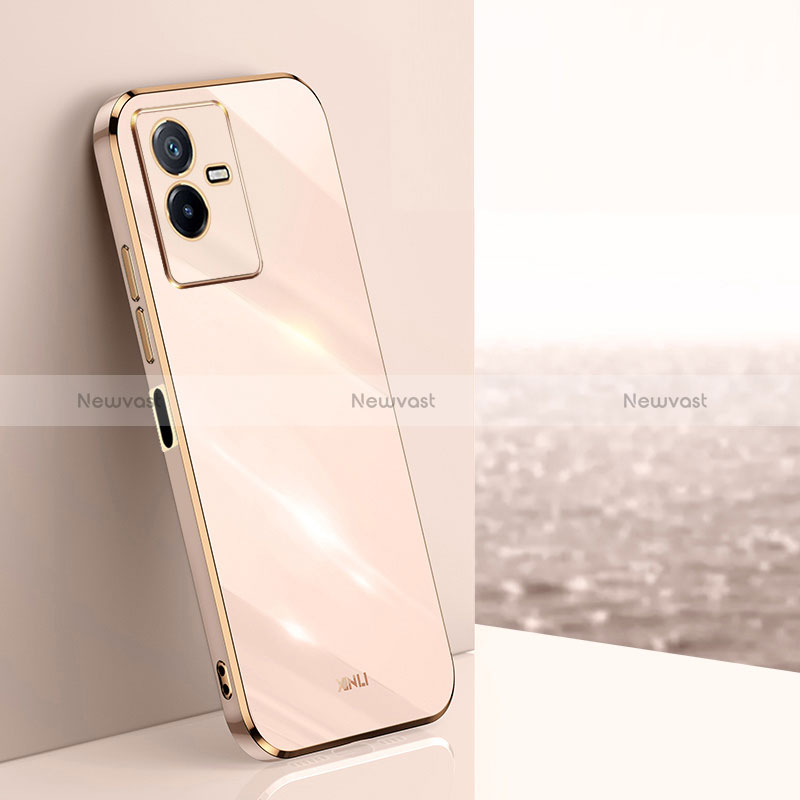 Ultra-thin Silicone Gel Soft Case Cover XL1 for Vivo iQOO Z6x Gold