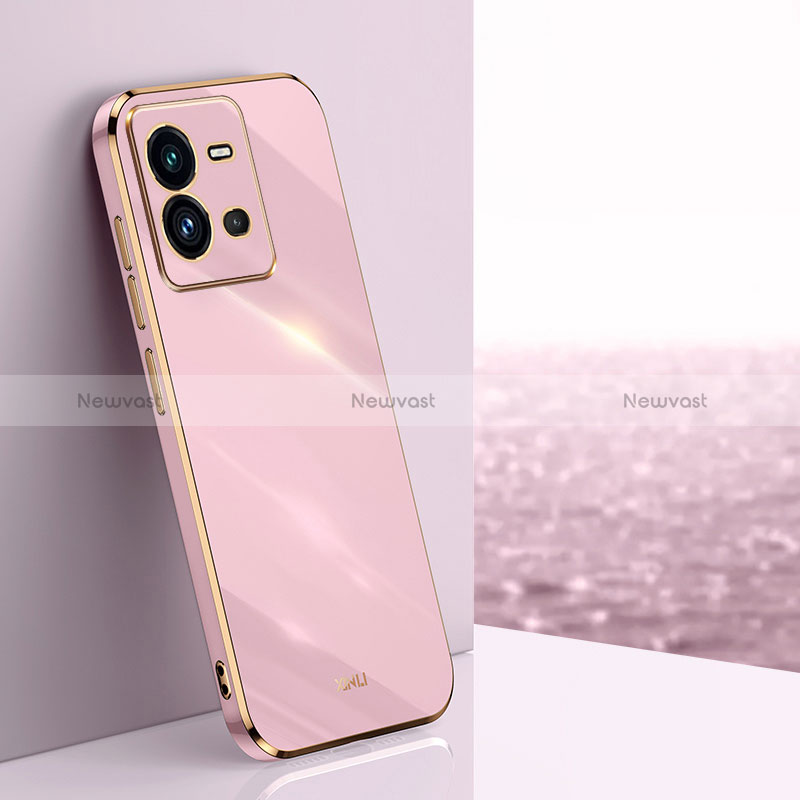 Ultra-thin Silicone Gel Soft Case Cover XL1 for Vivo V25e Pink