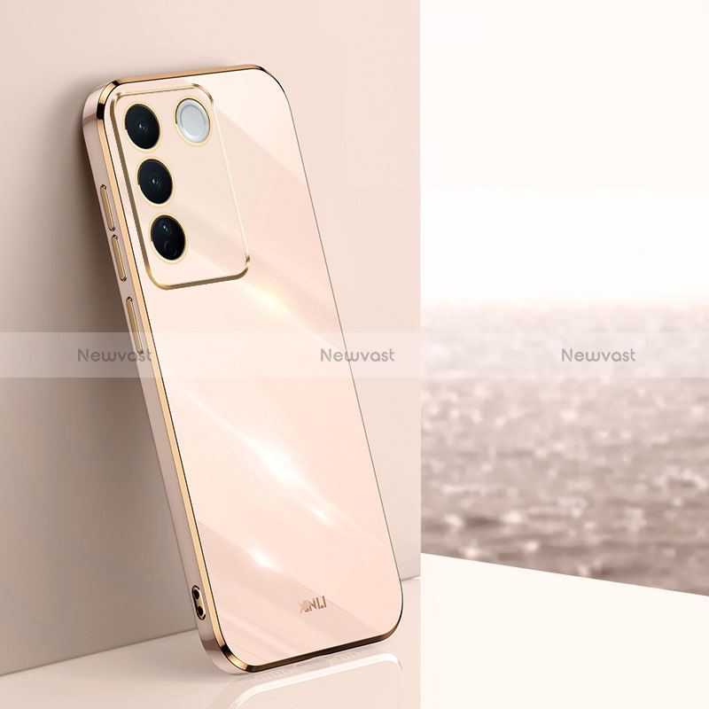 Ultra-thin Silicone Gel Soft Case Cover XL1 for Vivo V27 5G Gold