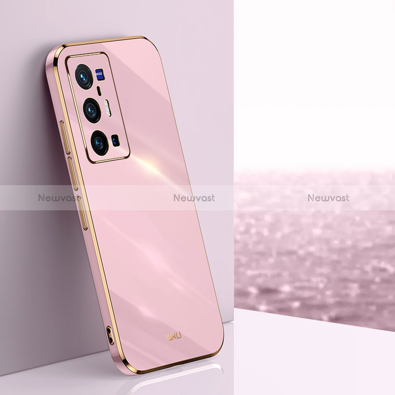 Ultra-thin Silicone Gel Soft Case Cover XL1 for Vivo X70 Pro+ Plus 5G Pink