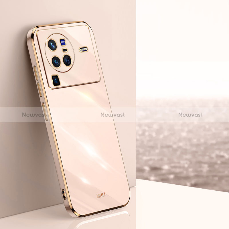 Ultra-thin Silicone Gel Soft Case Cover XL1 for Vivo X80 Pro 5G Gold