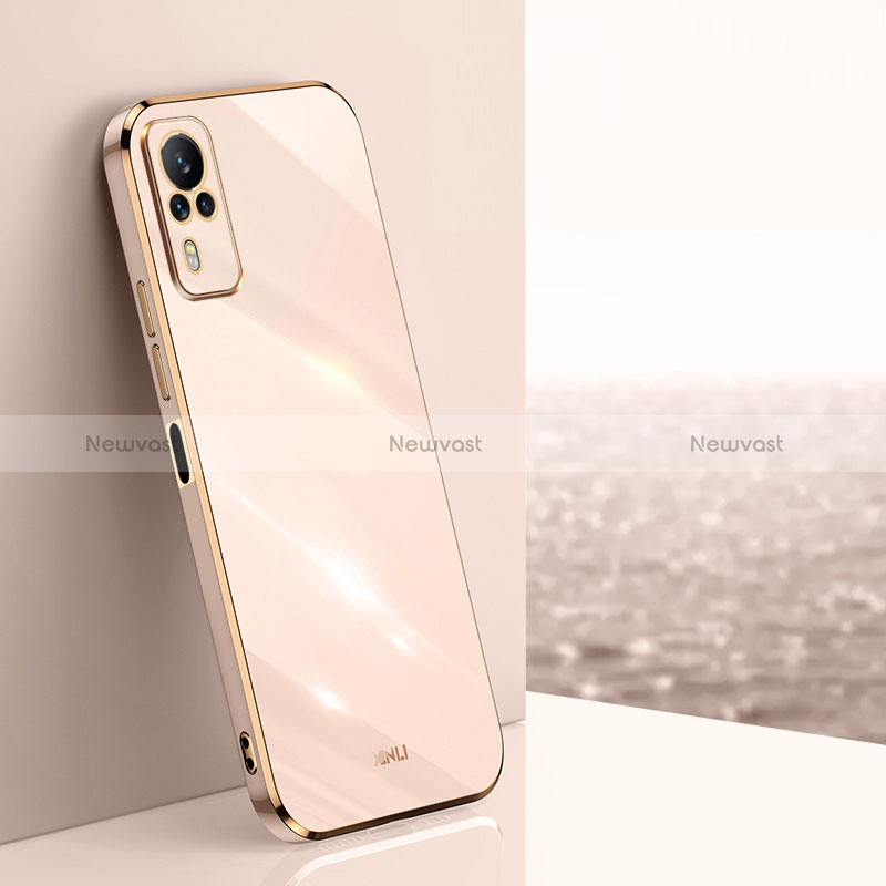 Ultra-thin Silicone Gel Soft Case Cover XL1 for Vivo Y31 (2021) Gold