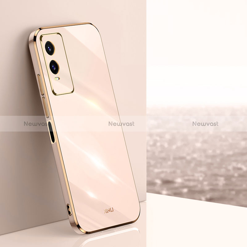 Ultra-thin Silicone Gel Soft Case Cover XL1 for Vivo Y74s 5G Gold