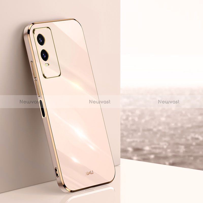 Ultra-thin Silicone Gel Soft Case Cover XL1 for Vivo Y76s 5G Gold