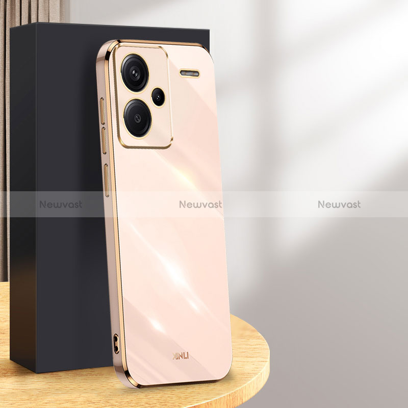 Ultra-thin Silicone Gel Soft Case Cover XL1 for Xiaomi Redmi Note 13 Pro+ Plus 5G Rose Gold