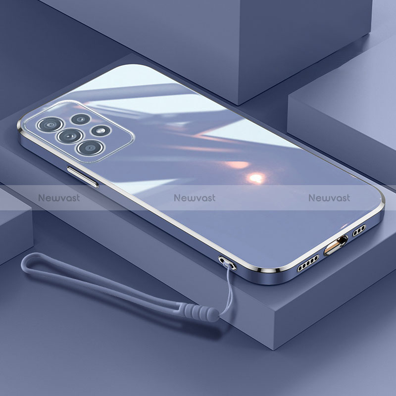 Ultra-thin Silicone Gel Soft Case Cover XL2 for Samsung Galaxy A52 5G Lavender Gray