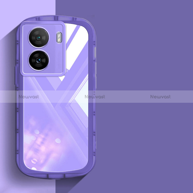 Ultra-thin Silicone Gel Soft Case Cover YK1 for Vivo iQOO Z7x 5G Purple