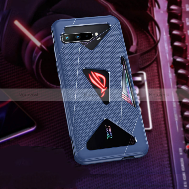 Ultra-thin Silicone Gel Soft Case Cover ZJ1 for Asus ROG Phone 3 Blue