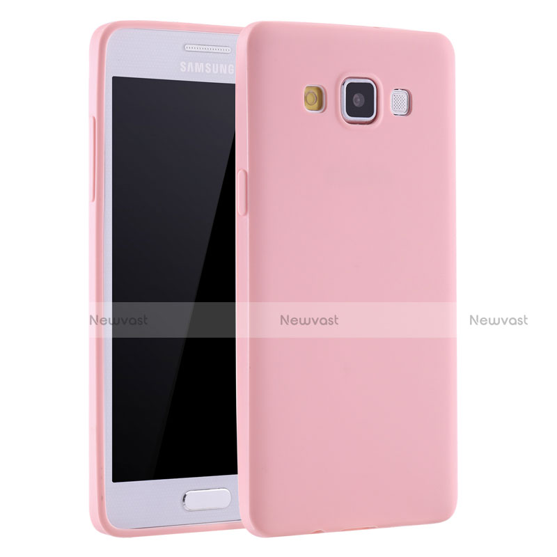 Ultra-thin Silicone Gel Soft Case S01 for Samsung Galaxy A7 Duos SM-A700F A700FD Pink