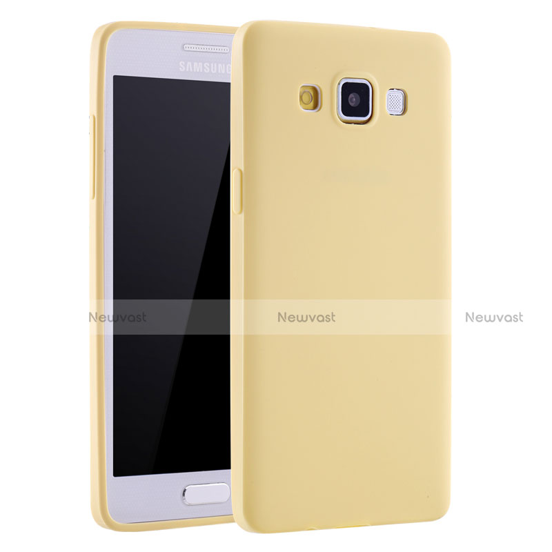 Ultra-thin Silicone Gel Soft Case S01 for Samsung Galaxy A7 Duos SM-A700F A700FD Yellow