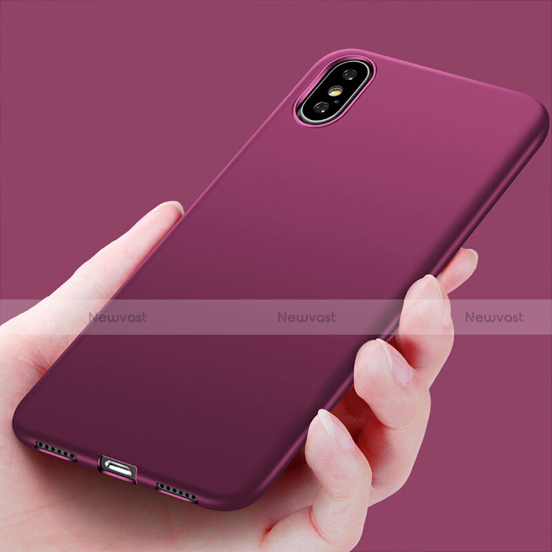 Ultra-thin Silicone Gel Soft Case S16 for Apple iPhone X Purple