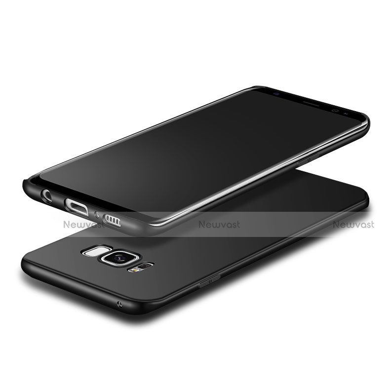 Ultra-thin Silicone Gel Soft Case with Finger Ring Stand A02 for Samsung Galaxy S8 Black