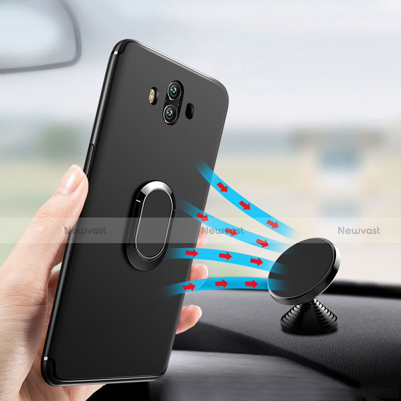 Ultra-thin Silicone Gel Soft Case with Finger Ring Stand A04 for Huawei Mate 10 Black