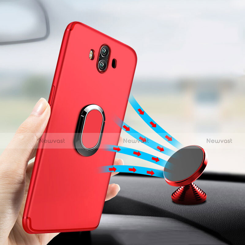 Ultra-thin Silicone Gel Soft Case with Finger Ring Stand A04 for Huawei Mate 10 Red