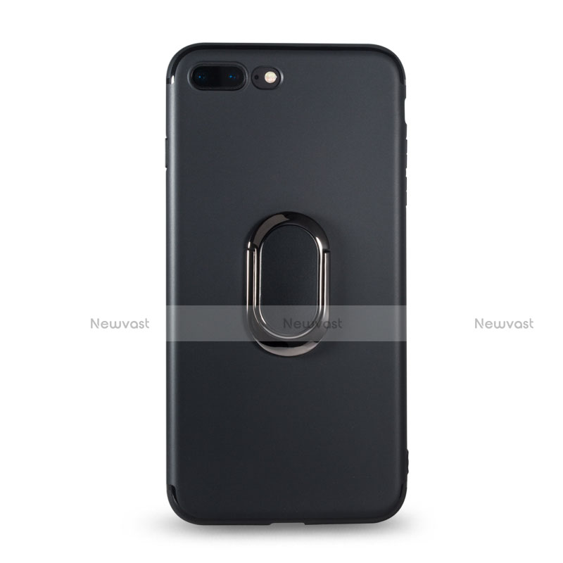 Ultra-thin Silicone Gel Soft Case with Finger Ring Stand for Apple iPhone 7 Plus Black