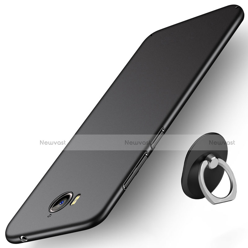 Ultra-thin Silicone Gel Soft Case with Finger Ring Stand for Huawei Honor Play 6 Black