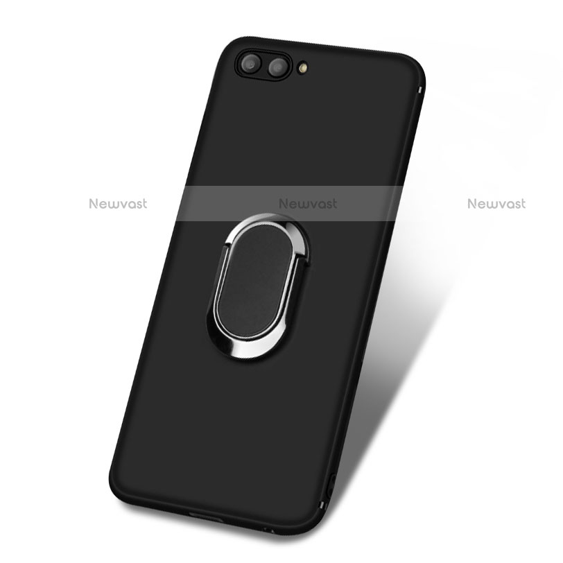 Ultra-thin Silicone Gel Soft Case with Finger Ring Stand for Huawei Nova 2S Black