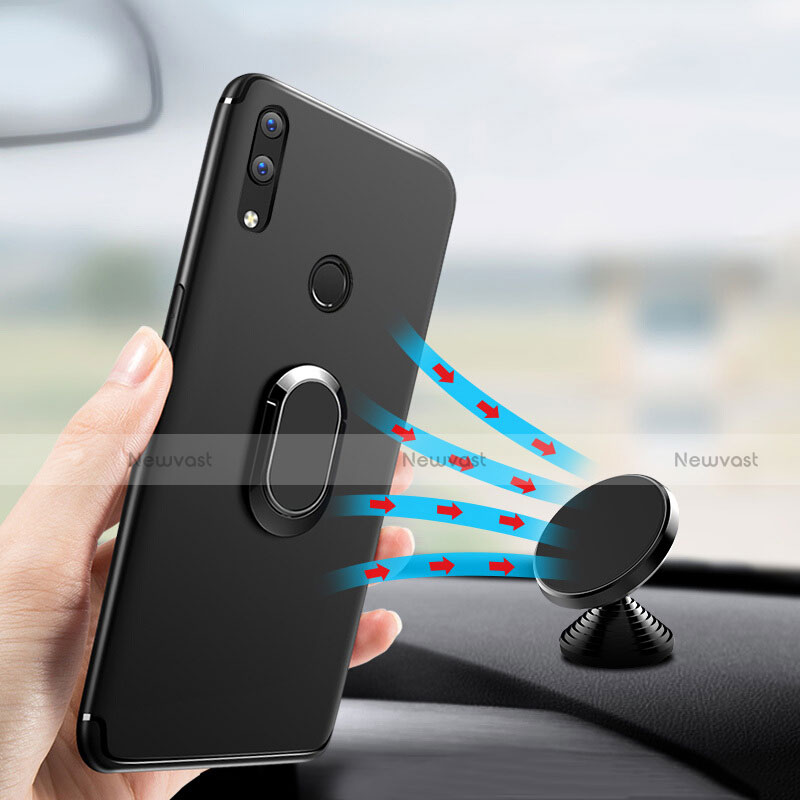 Ultra-thin Silicone Gel Soft Case with Finger Ring Stand for Huawei P20 Lite Black