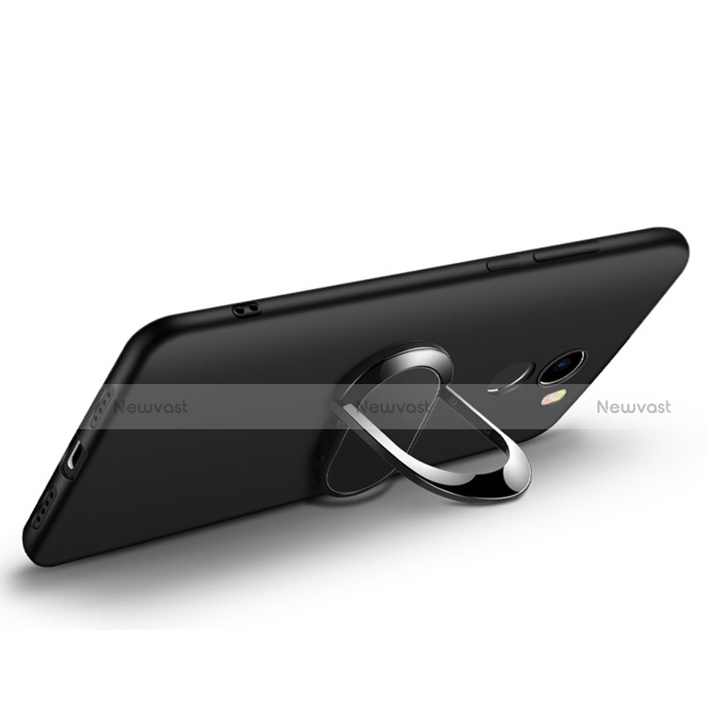 Ultra-thin Silicone Gel Soft Case with Finger Ring Stand for Xiaomi Mi Mix 2 Black