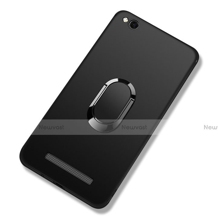 Ultra-thin Silicone Gel Soft Case with Finger Ring Stand for Xiaomi Redmi 4A Black