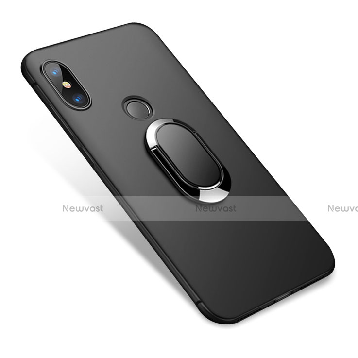 Ultra-thin Silicone Gel Soft Case with Finger Ring Stand for Xiaomi Redmi Y2 Black