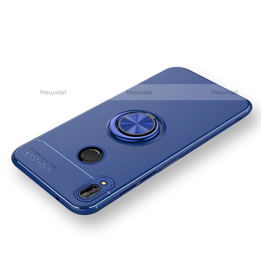 Ultra-thin Silicone Gel Soft Case with Magnetic Finger Ring Stand A02 for Huawei Nova 3i Blue