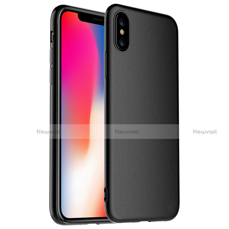 Ultra-thin Silicone Gel Soft Case with Screen Protector for Apple iPhone X Black