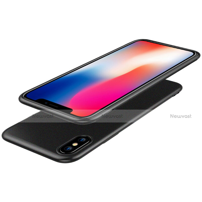 Ultra-thin Silicone Gel Soft Case with Screen Protector for Apple iPhone X Black