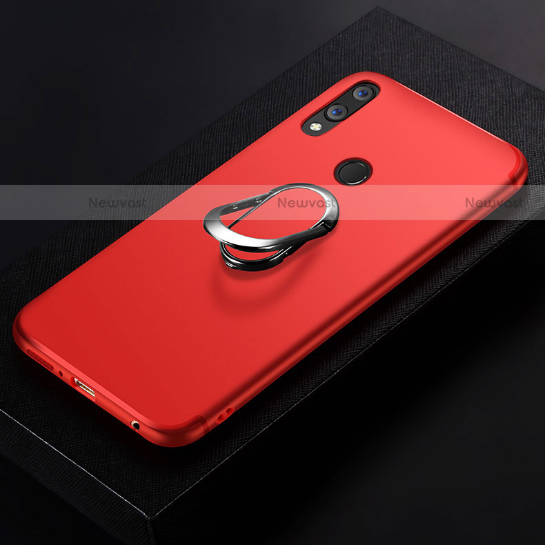 Ultra-thin Silicone Gel Soft Cover with Finger Ring Stand for Huawei Nova 3e Red