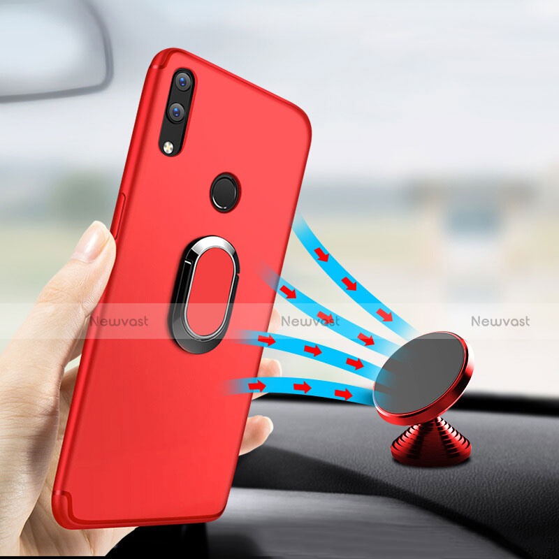 Ultra-thin Silicone Gel Soft Cover with Finger Ring Stand for Huawei P20 Lite Red